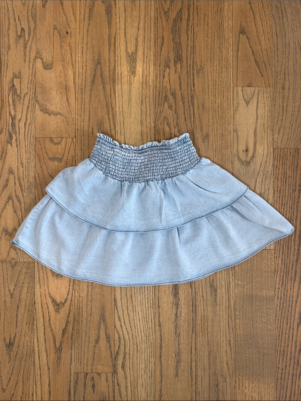 RSQ Tilly's Girls Light Blue Tiered Smocked Ruffle Skirt Size Large 12/14